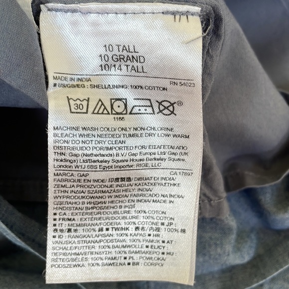 Gap Shirt Dress Chambray Blue 10 T - Picture 6 of 7